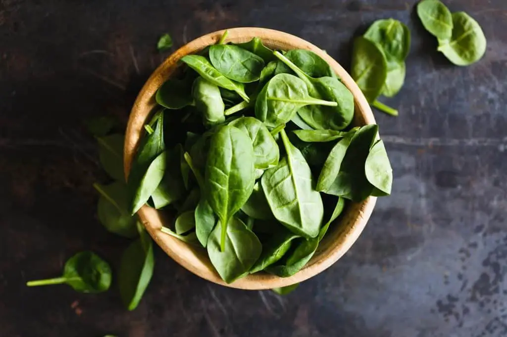 A bowl of basil leaves