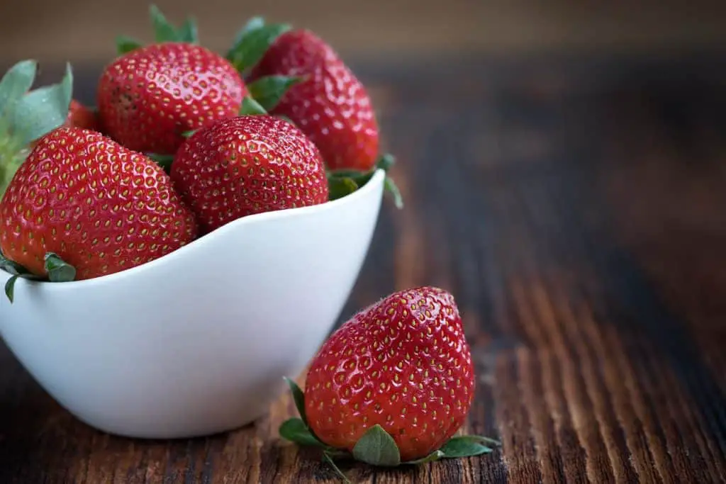 Red Strawberries In A Bowl